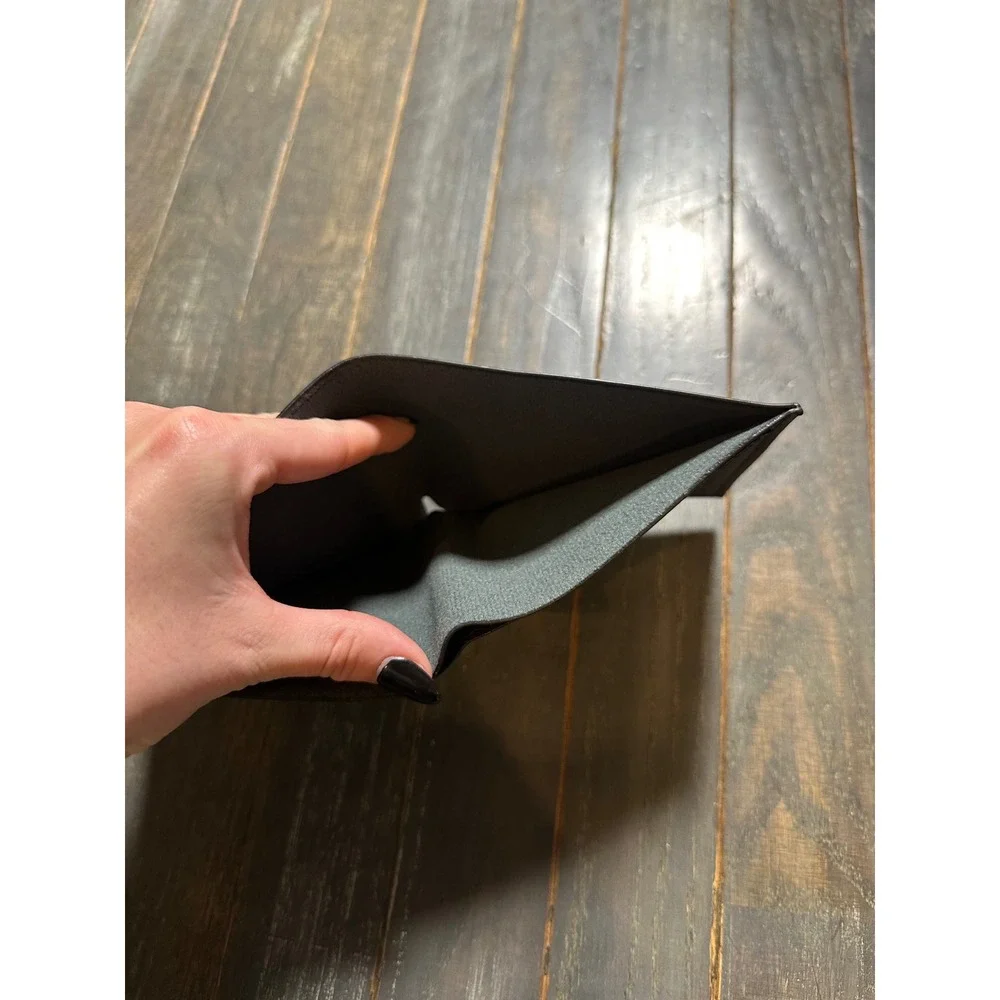 Fashion Mens Black Bifold Wallet Faux Leather Slim ID Window Card Case